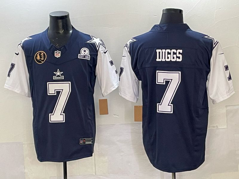 Men 2025 Nike Dallas Cowboys #7 Diggs Drak Blue 4th generation Limited NFL Jersey 02->milwaukee brewers->MLB Jersey